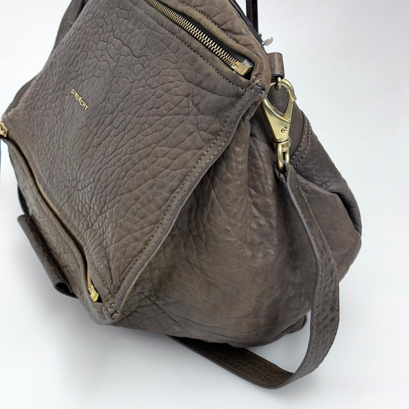 Givenchy borsa a tracolla Pandora Large in pelle martellata marrone