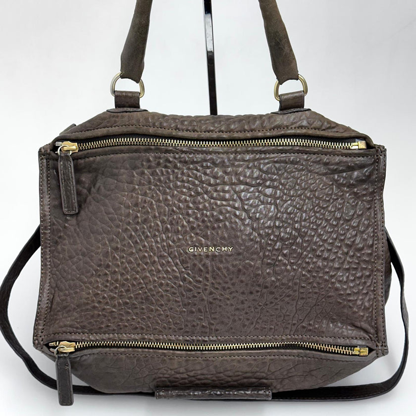 Givenchy borsa a tracolla Pandora Large in pelle martellata marrone