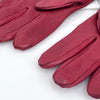 Guanti Christian Dior in pelle rossa con logo CD