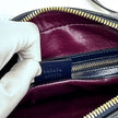 Gucci 1955 Horsebit Camera Bag a Tracolla in Canvas Beige e Pelle Blu