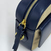 Gucci 1955 Horsebit Camera Bag a Tracolla in Canvas Beige e Pelle Blu