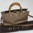 Gucci Bamboo Borsa Shopper Taupe in Pelle con Tracolla