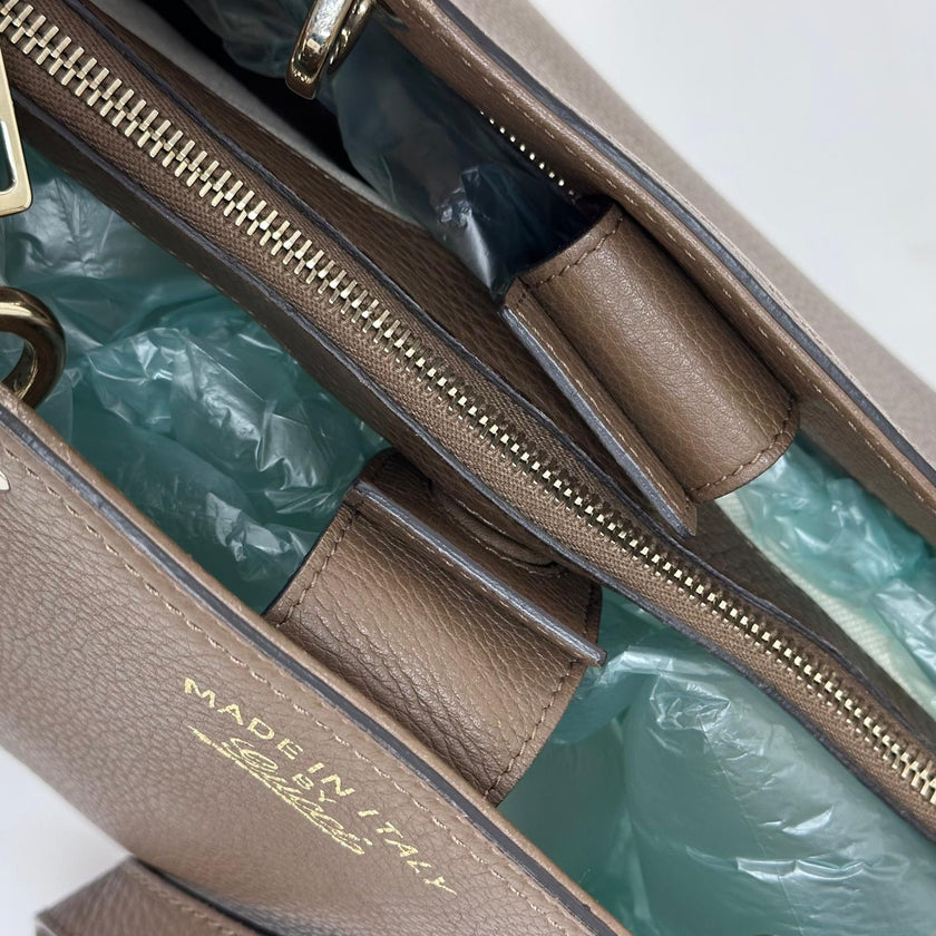 Gucci Bamboo Borsa Shopper Taupe in Pelle con Tracolla