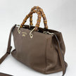 Gucci Bamboo Borsa Shopper Taupe in Pelle con Tracolla
