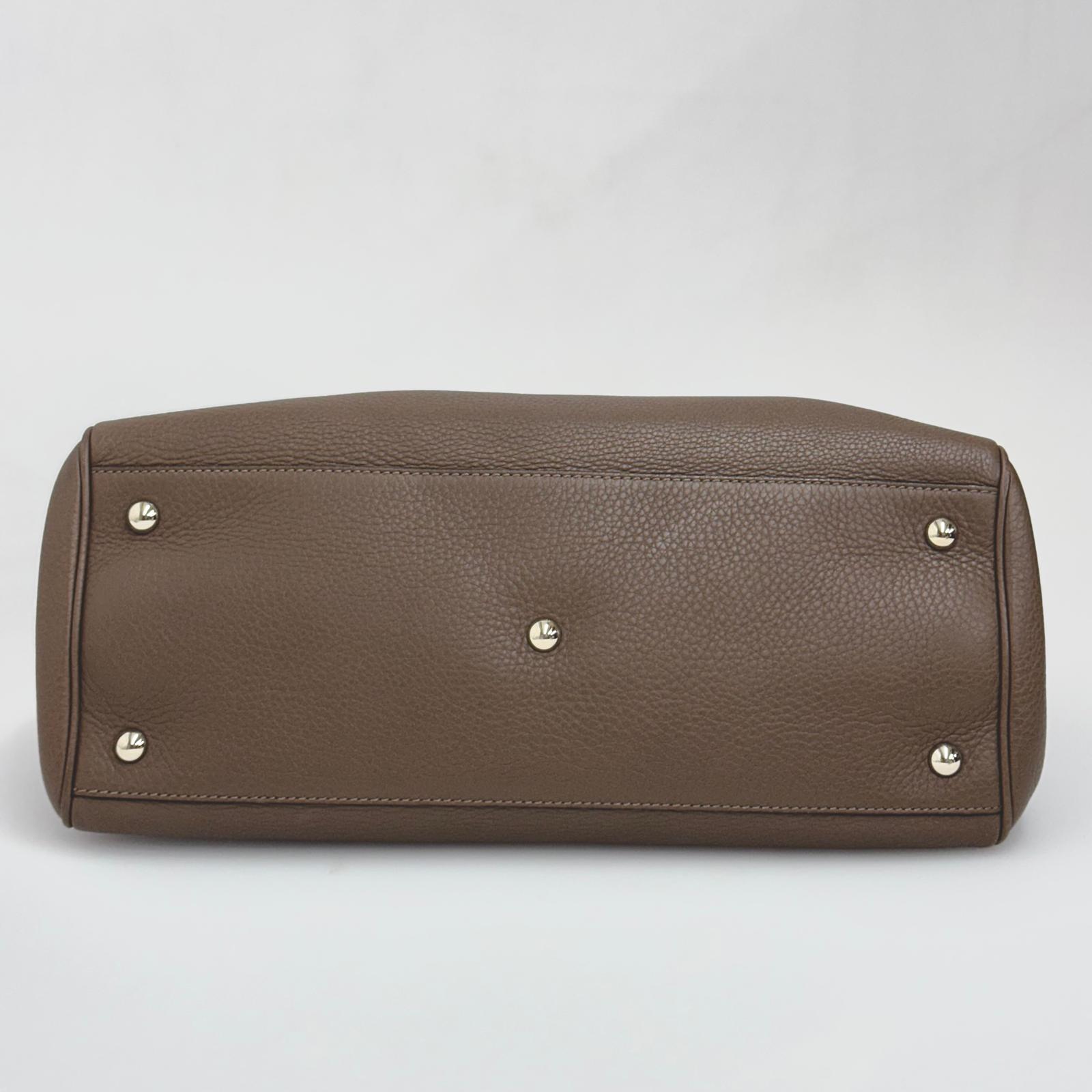 Gucci Bamboo Borsa Shopper Taupe in Pelle con Tracolla