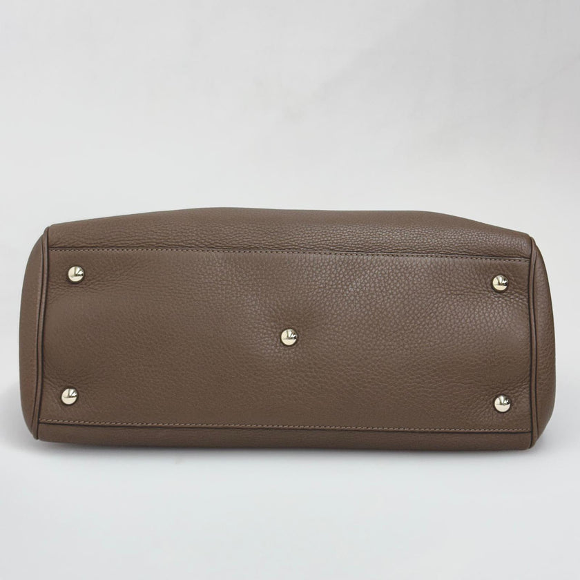 Gucci Bamboo Borsa Shopper Taupe in Pelle con Tracolla