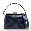 Gucci Borsa Bamboo in pelle blu con interno rosso anni ’90-2000