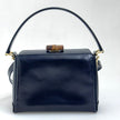 Gucci Borsa Bamboo in pelle blu con interno rosso anni ’90-2000