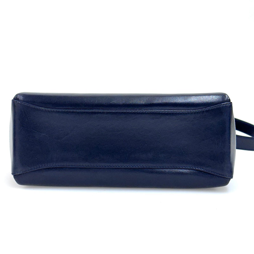 Gucci Borsa Bamboo in pelle blu con interno rosso anni ’90-2000