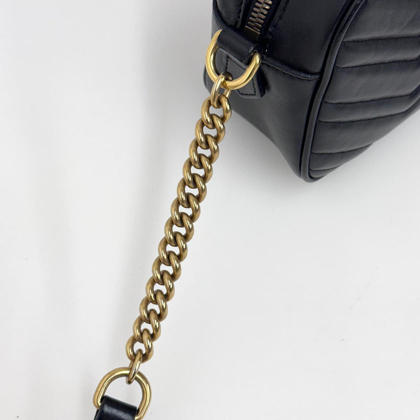 Gucci Borsa Camera GG a Tracolla Marmont Matelassé Nera Small