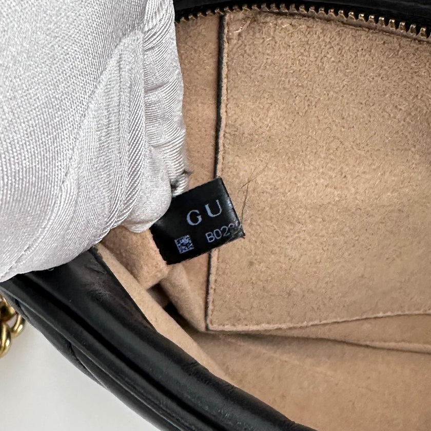 Gucci Borsa Camera GG a Tracolla Marmont Matelassé Nera Small