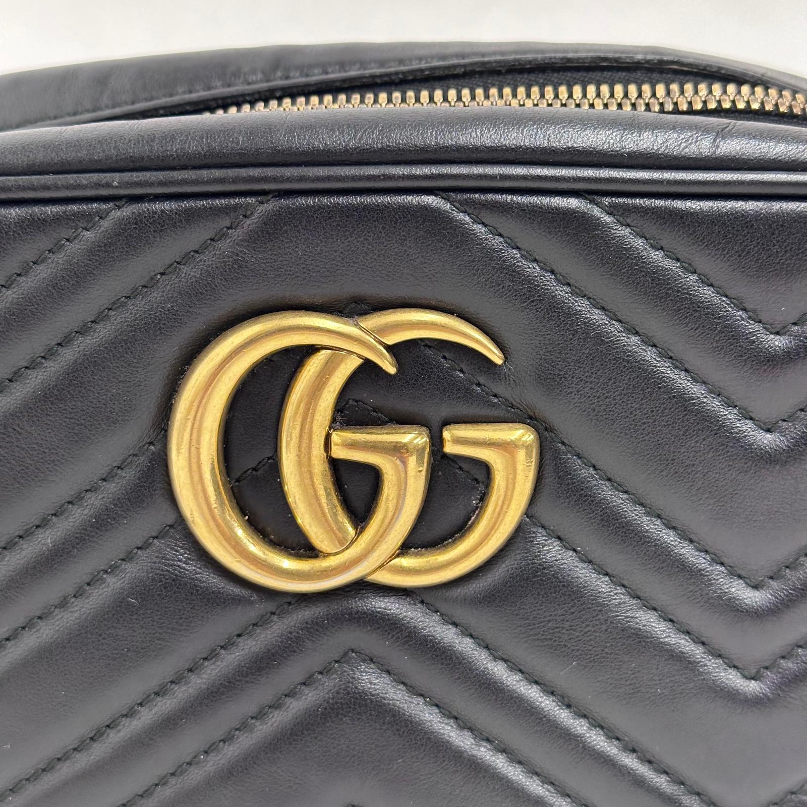 Gucci Borsa Camera GG a Tracolla Marmont Matelassé Nera Small