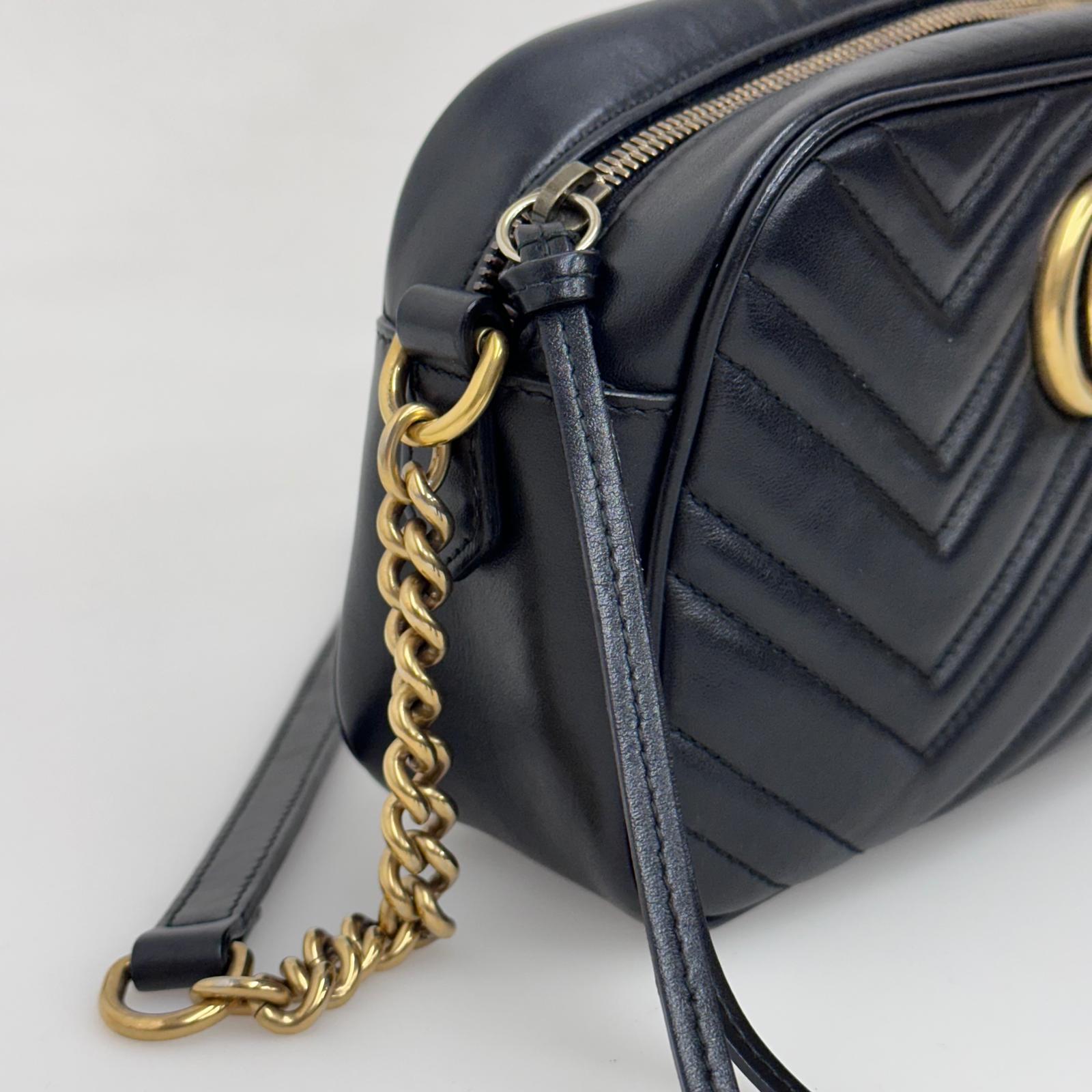 Gucci Borsa Camera GG a Tracolla Marmont Matelassé Nera Small