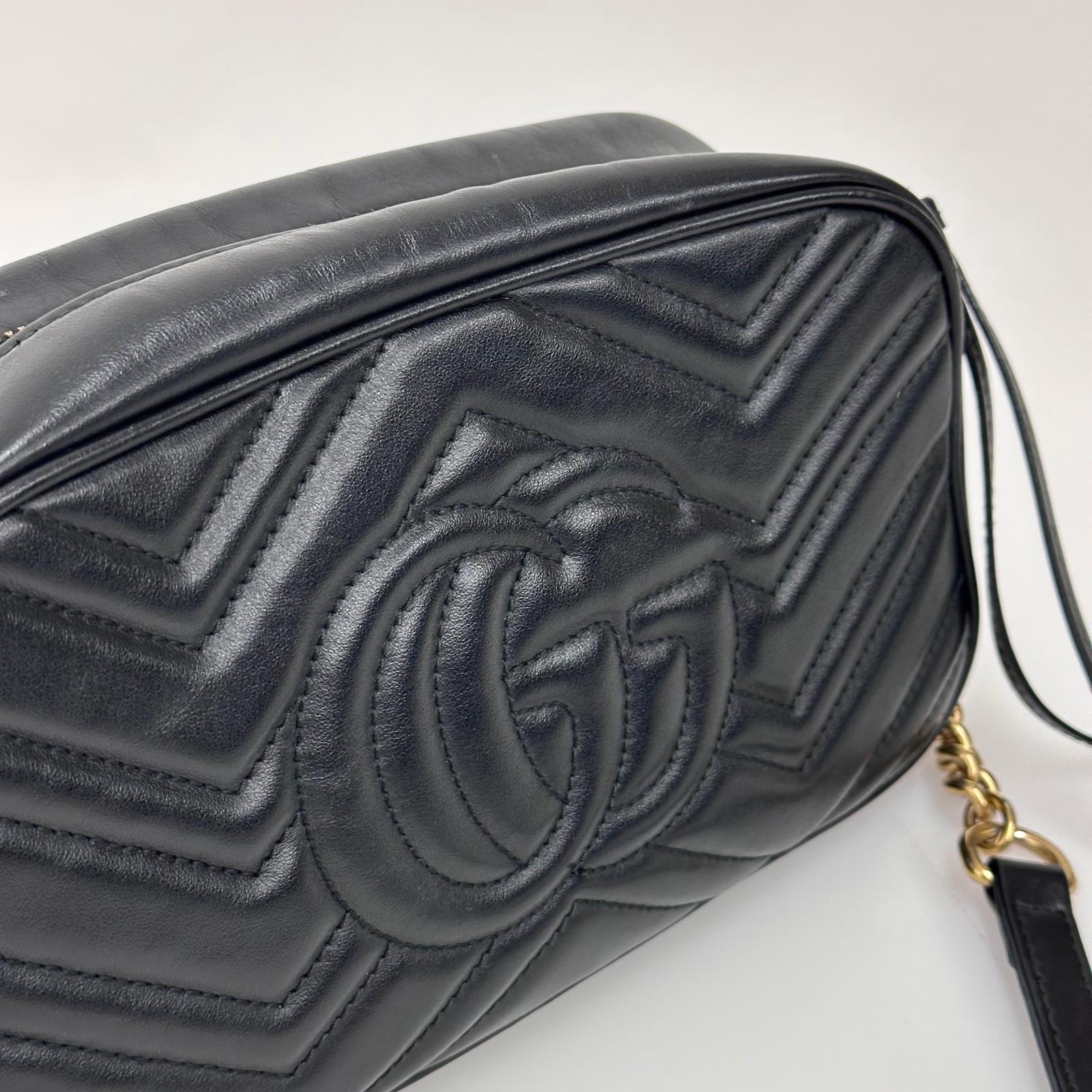 Gucci Borsa Camera GG a Tracolla Marmont Matelassé Nera Small