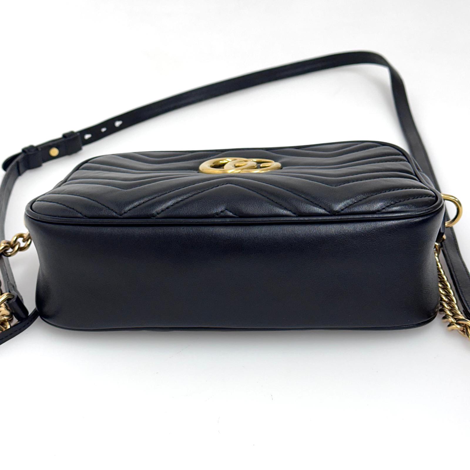 Gucci Borsa Camera GG a Tracolla Marmont Matelassé Nera Small