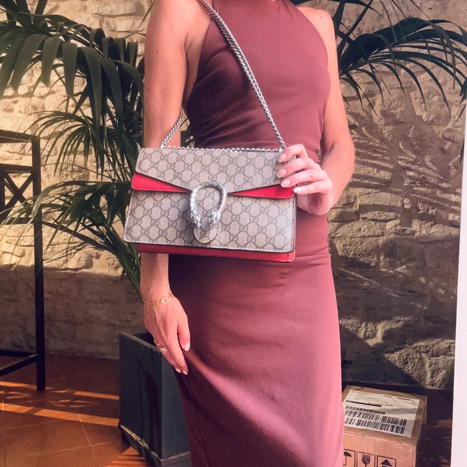 Gucci Borsa Dionysus Medium GG Supreme Rossa