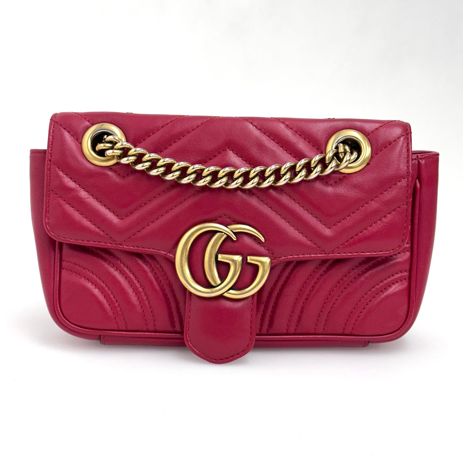 Gucci Borsa GG Marmont Piccola Matelassé Pelle Rossa