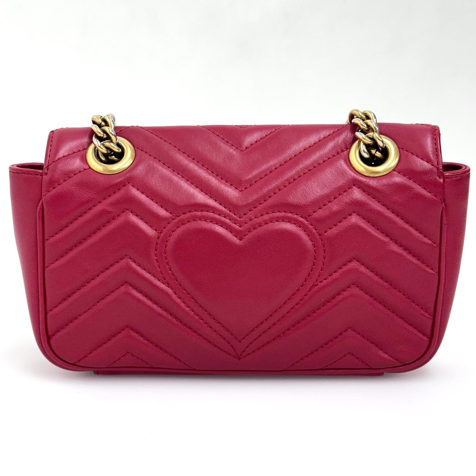 Gucci Borsa GG Marmont Piccola Matelassé Pelle Rossa