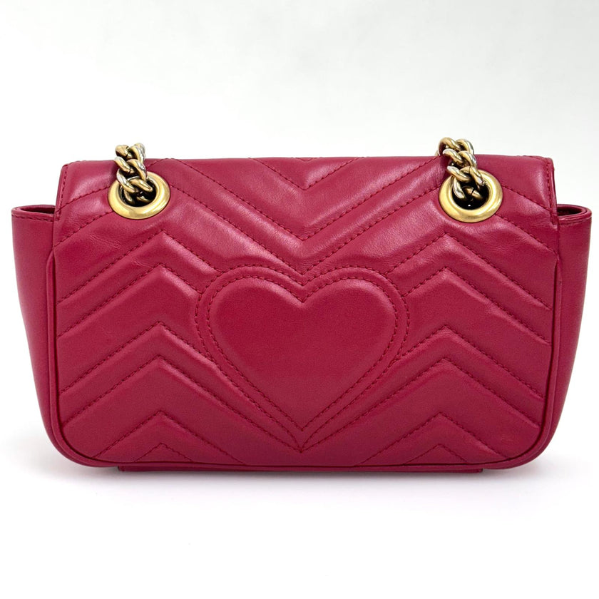 Gucci Borsa GG Marmont Piccola Matelassé Pelle Rossa