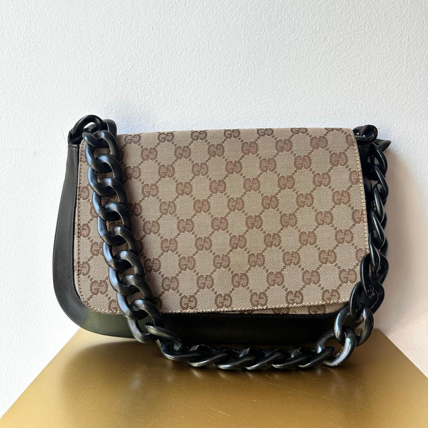 Gucci Borsa Hobo GG Supreme con Catena Oversize in Resina