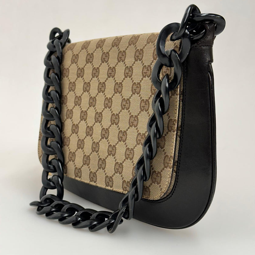 Gucci Borsa Hobo GG Supreme con Catena Oversize in Resina