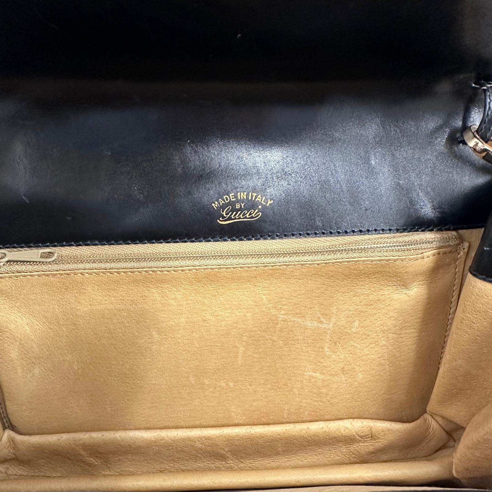Gucci Borsa Horsebit 1955 in suede nero e pelle anni ’80-‘90