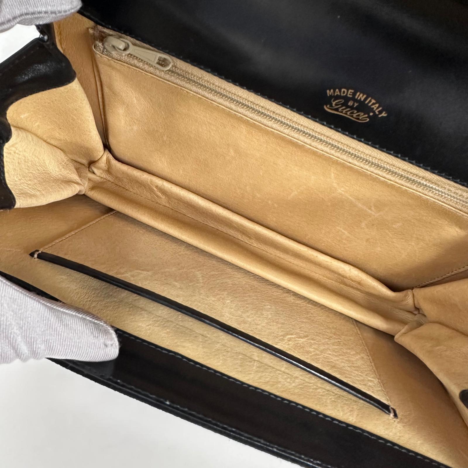 Gucci Borsa Horsebit 1955 in suede nero e pelle anni ’80-‘90