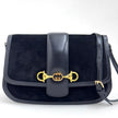 Gucci Borsa Horsebit 1955 in suede nero e pelle anni ’80-‘90