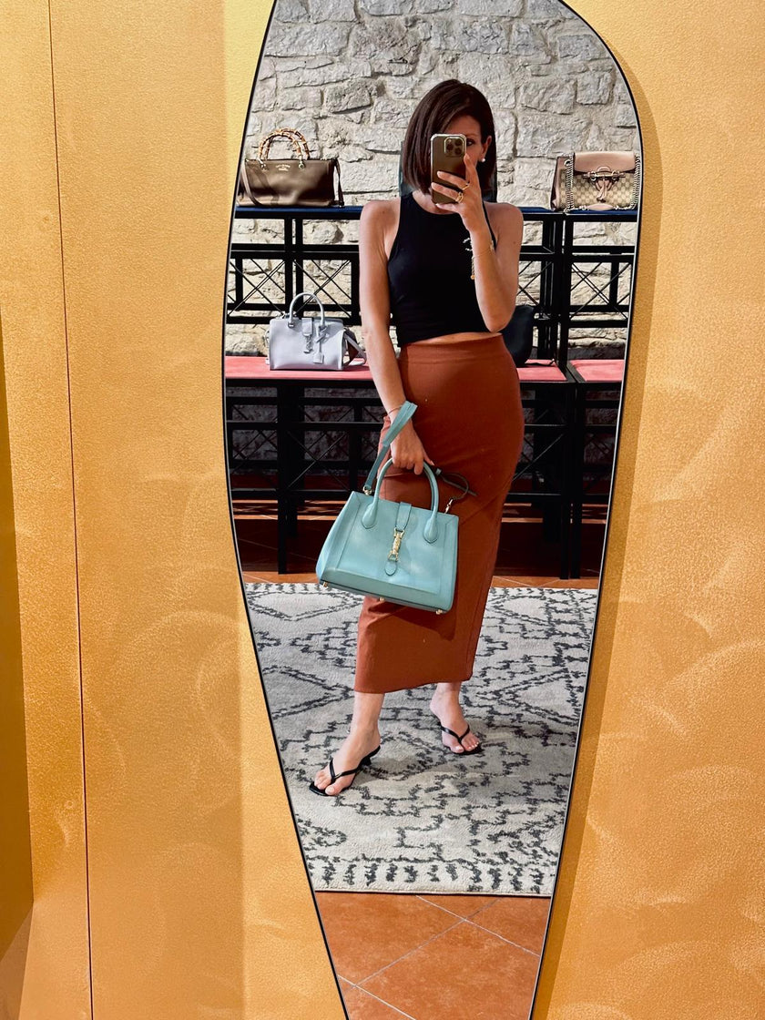 Gucci Borsa Jackie 1961 Medium in pelle turchese