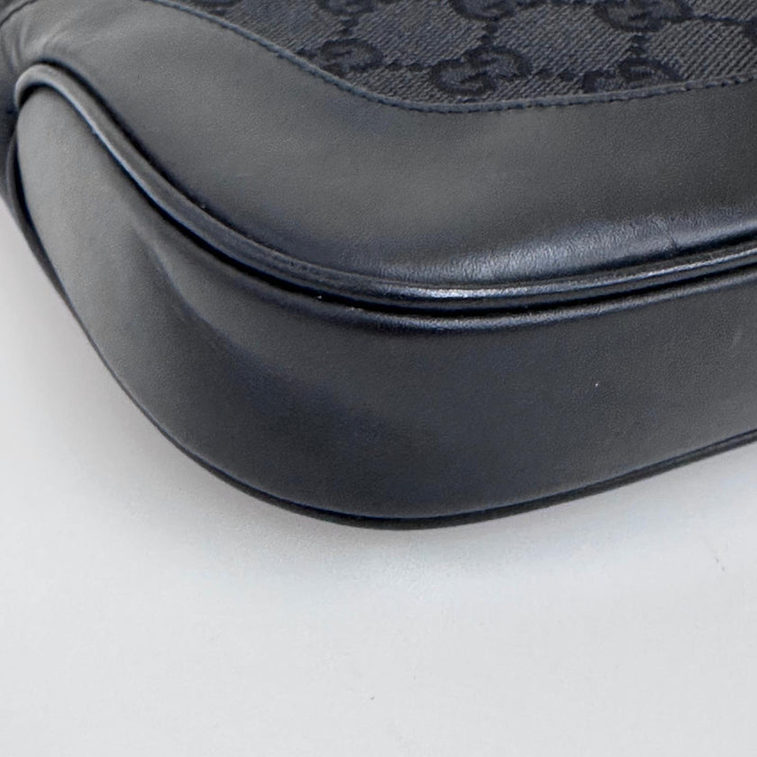 Gucci Borsa Jackie GG Canvas nera con finiture in pelle