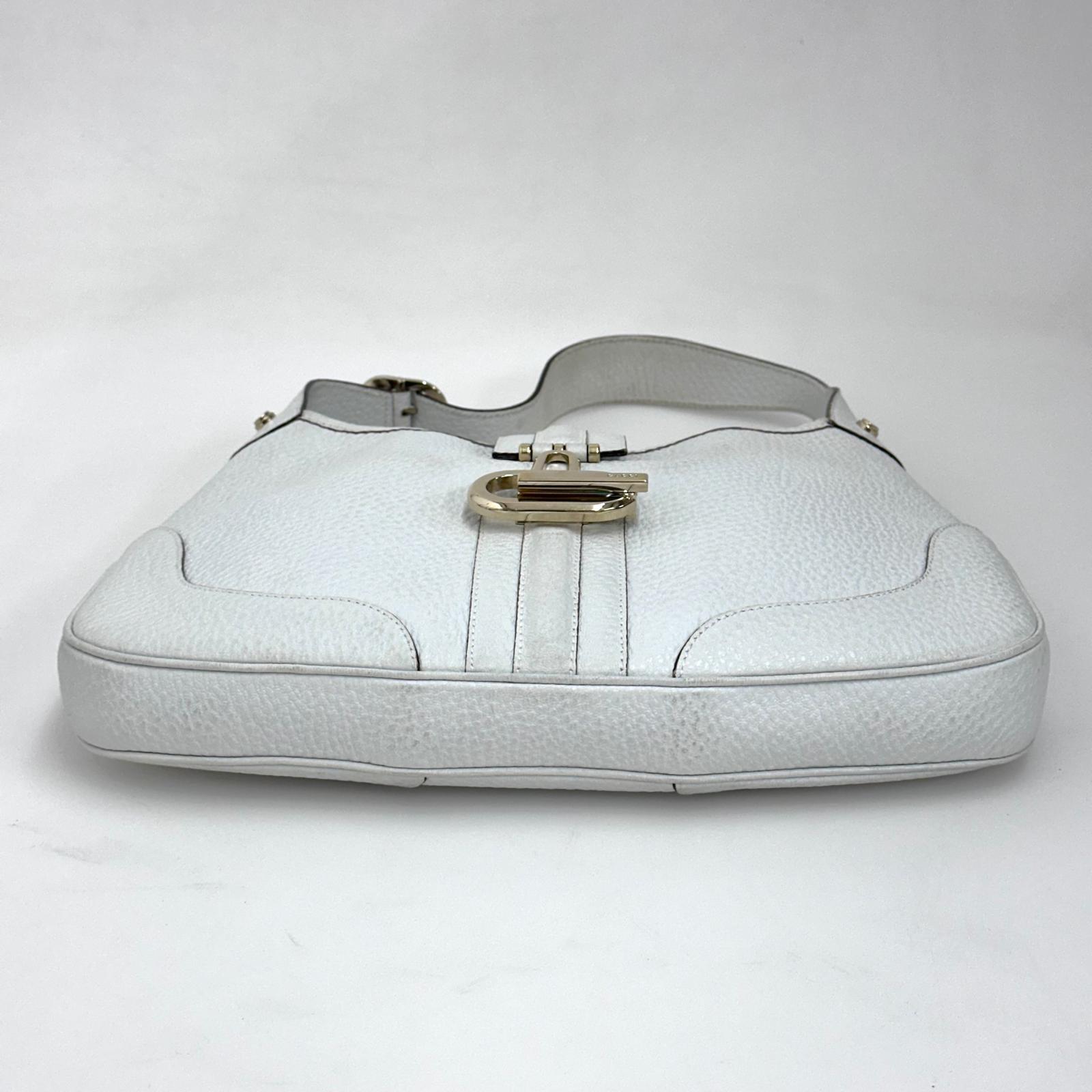 Gucci Borsa Jackie Hobo Vintage in Pelle Bianca