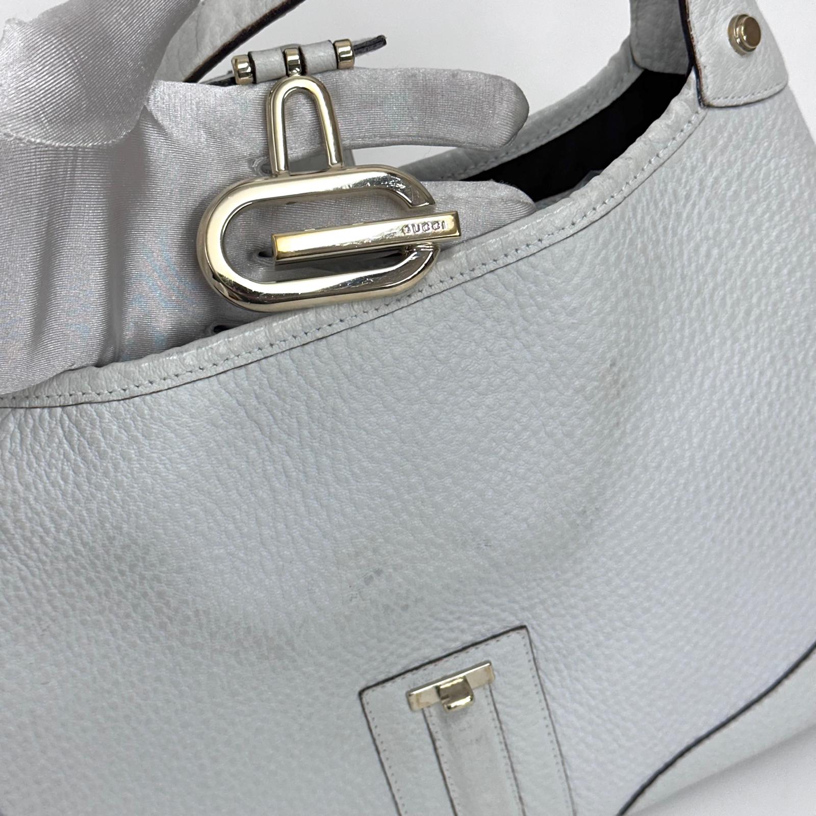 Gucci Borsa Jackie Hobo Vintage in Pelle Bianca