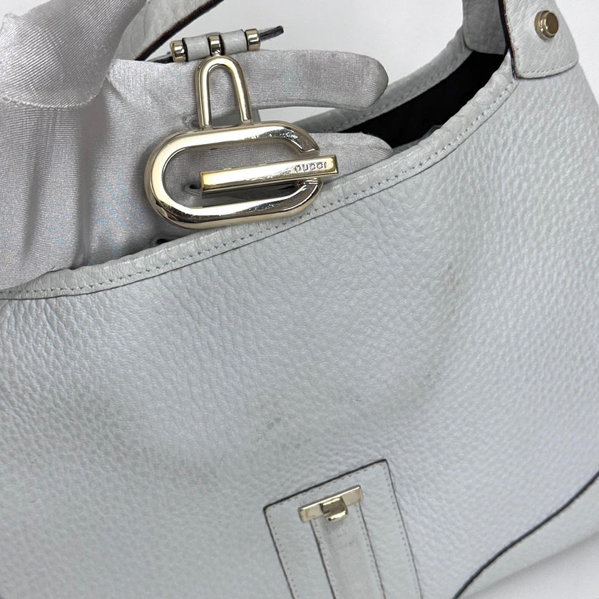 Gucci Borsa Jackie Hobo Vintage in Pelle Bianca