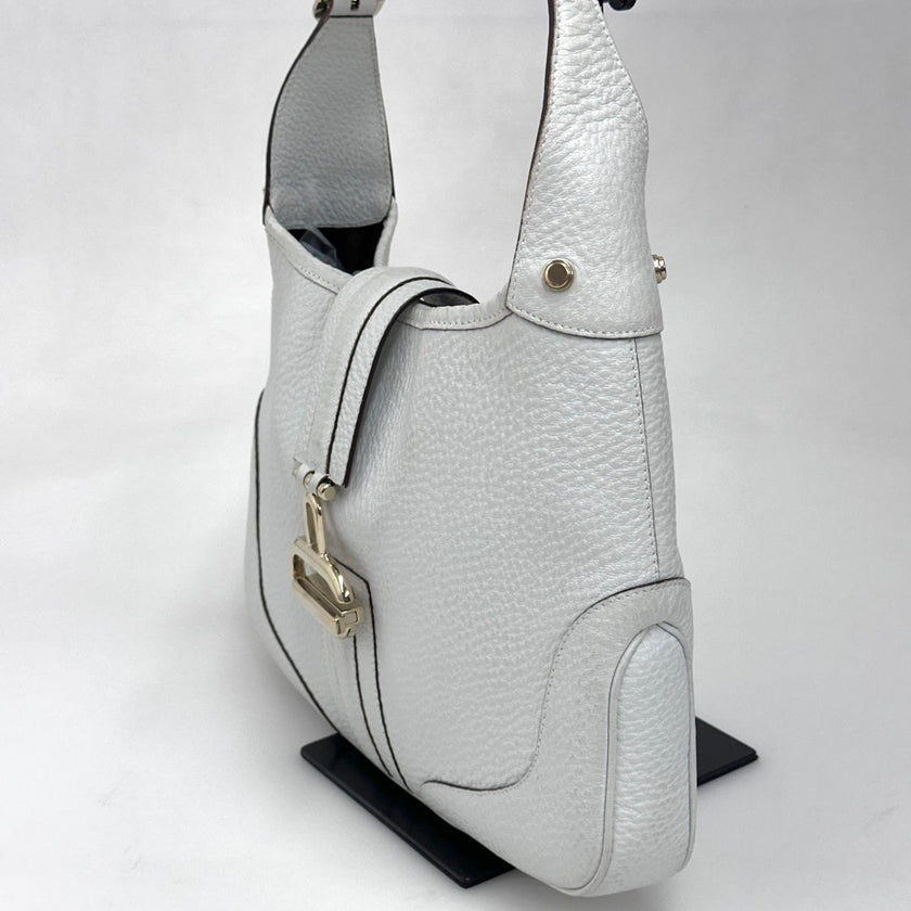 Gucci Borsa Jackie Hobo Vintage in Pelle Bianca