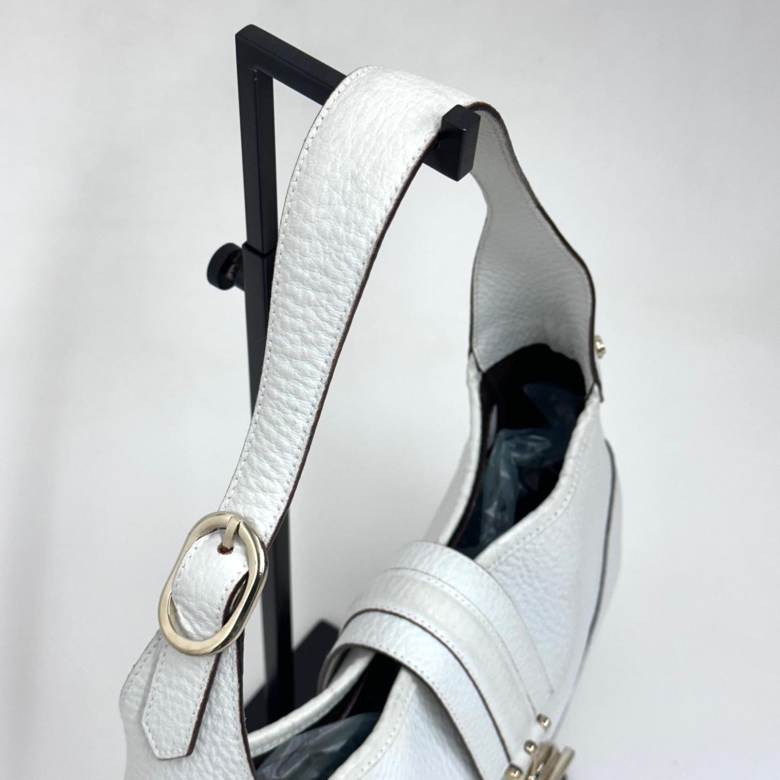 Gucci Borsa Jackie Hobo Vintage in Pelle Bianca