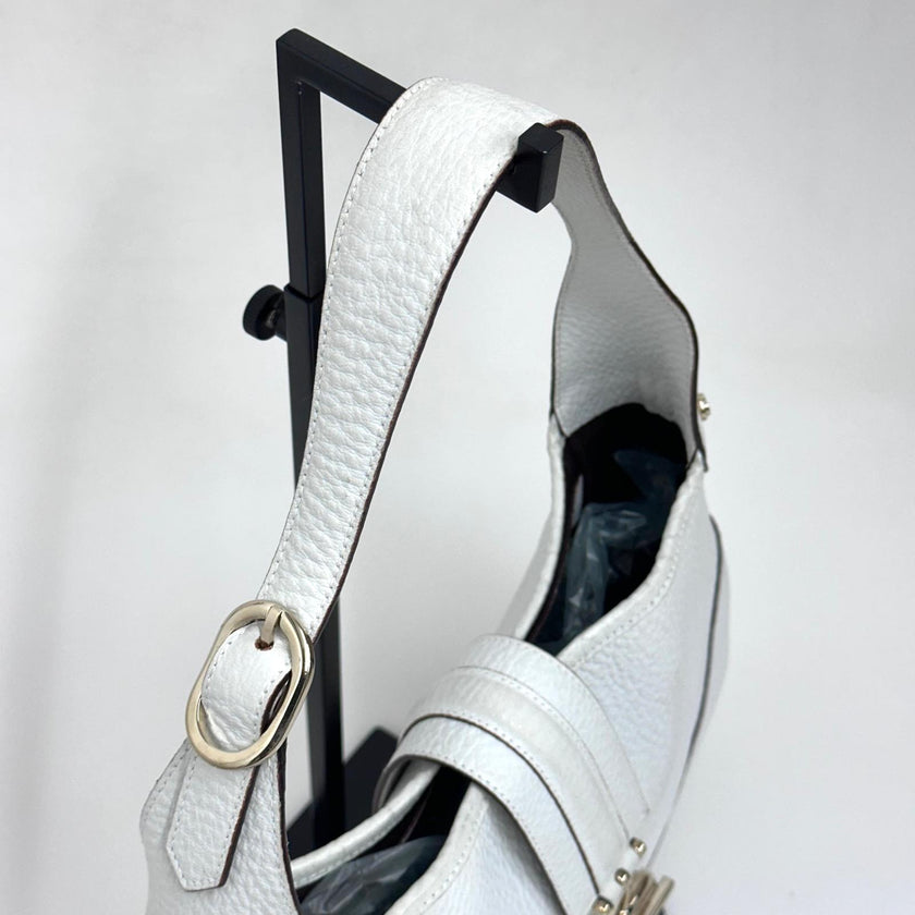Gucci Borsa Jackie Hobo Vintage in Pelle Bianca