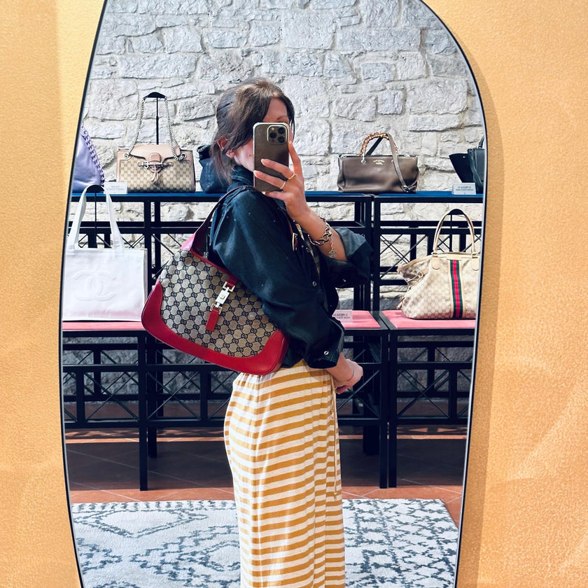 Gucci Borsa Jackie Vintage GG Beige e Rossa