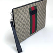 Gucci Borsa Maxi Pochette GG Supreme con Web Verde e Rosso