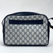 Gucci Borsa Messenger Horsebit Vintage in Tela GG Supreme e Pelle Blu