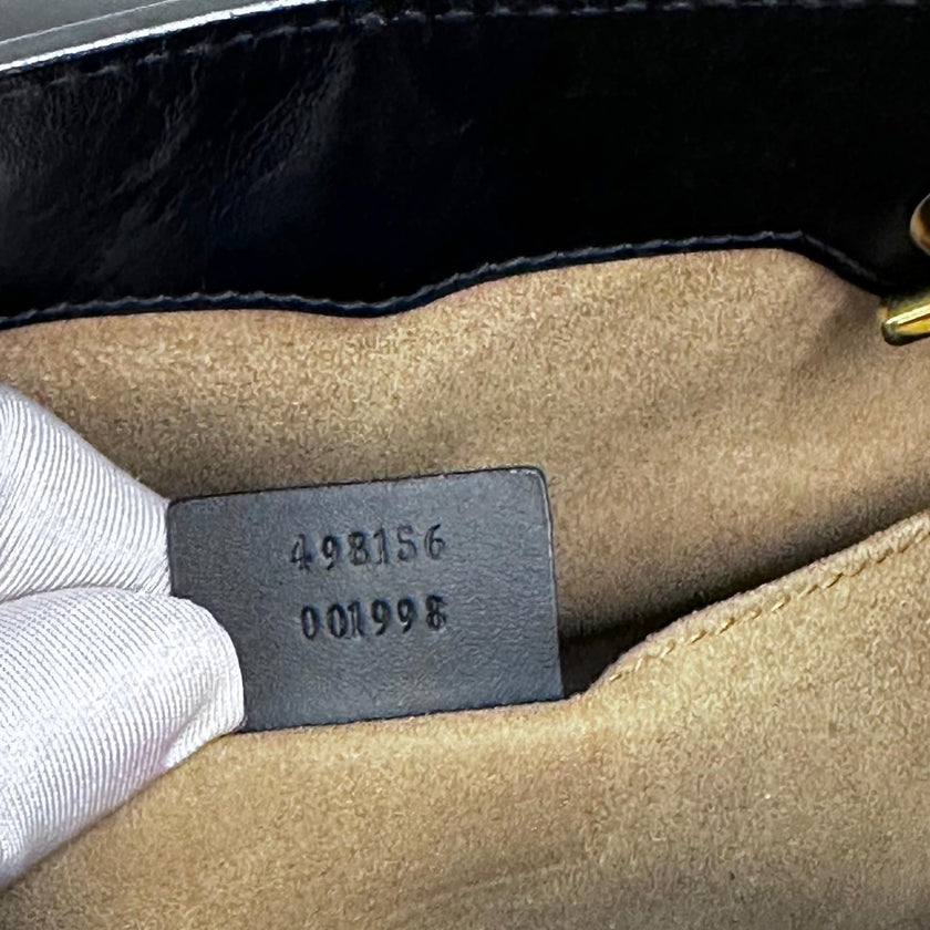 Gucci Borsa Padlock GG Supreme con finiture nere