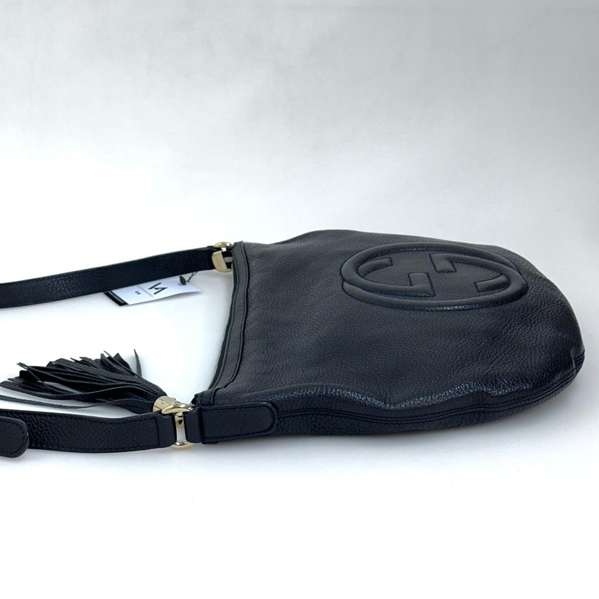 Gucci Borsa Soho Disco Bag in Pelle Martellata Nera