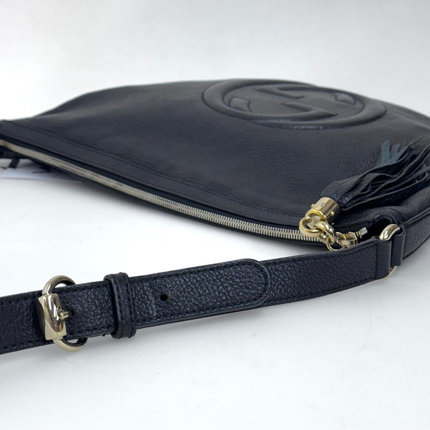 Gucci Borsa Soho Disco Bag in Pelle Martellata Nera