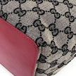 Gucci Borsa Tote GG Canvas beige e blu con pelle rossa
