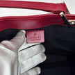 Gucci Borsa Tote GG Canvas beige e blu con pelle rossa