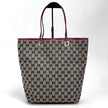 Gucci Borsa Tote GG Canvas beige e blu con pelle rossa