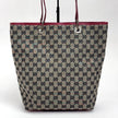 Gucci Borsa Tote GG Canvas beige e blu con pelle rossa