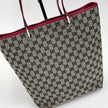 Gucci Borsa Tote GG Canvas beige e blu con pelle rossa