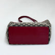 Gucci Borsa Tote GG Canvas beige e blu con pelle rossa