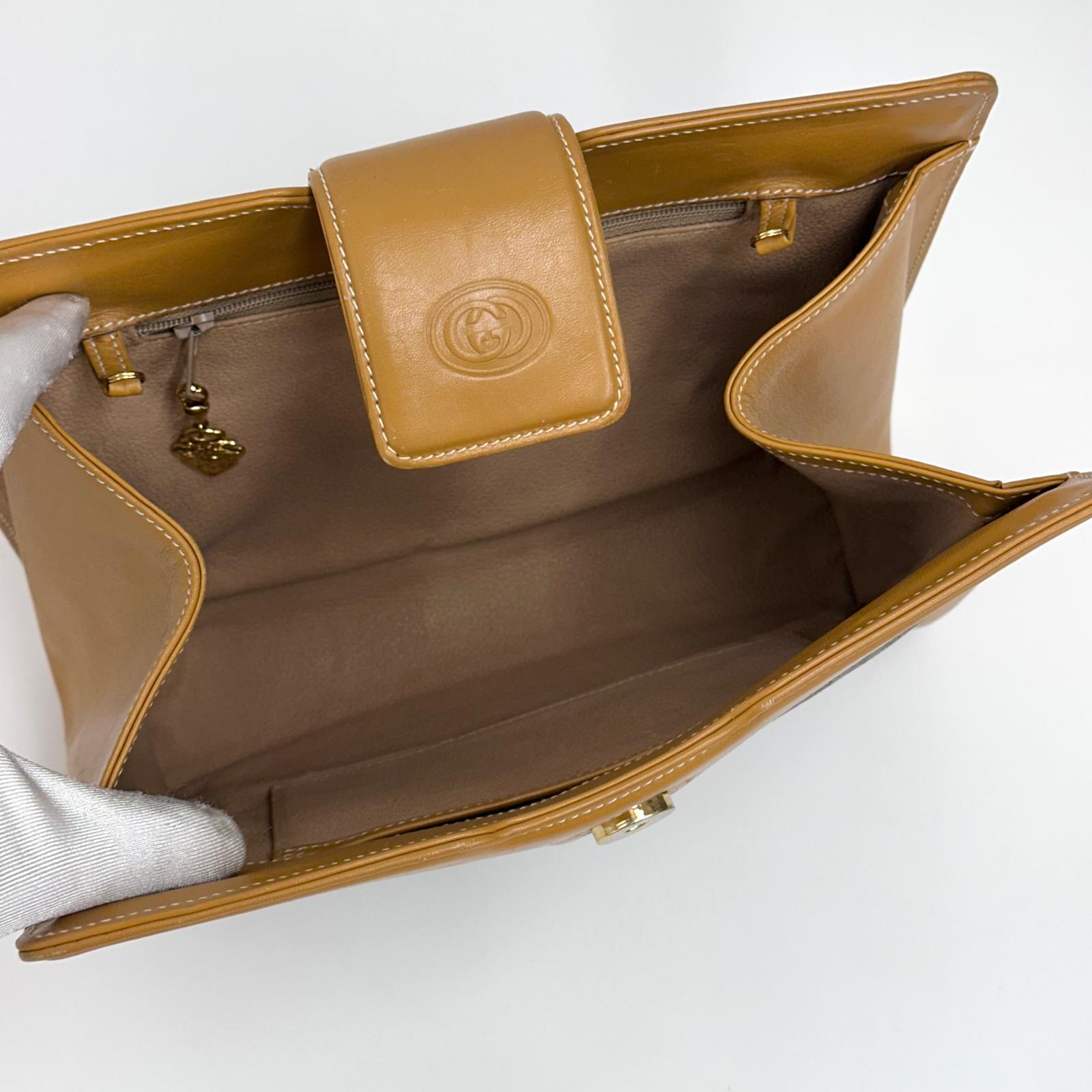 Gucci Borsa Tracolla Vintage anni ’70-’80 in Tela GG e Pelle