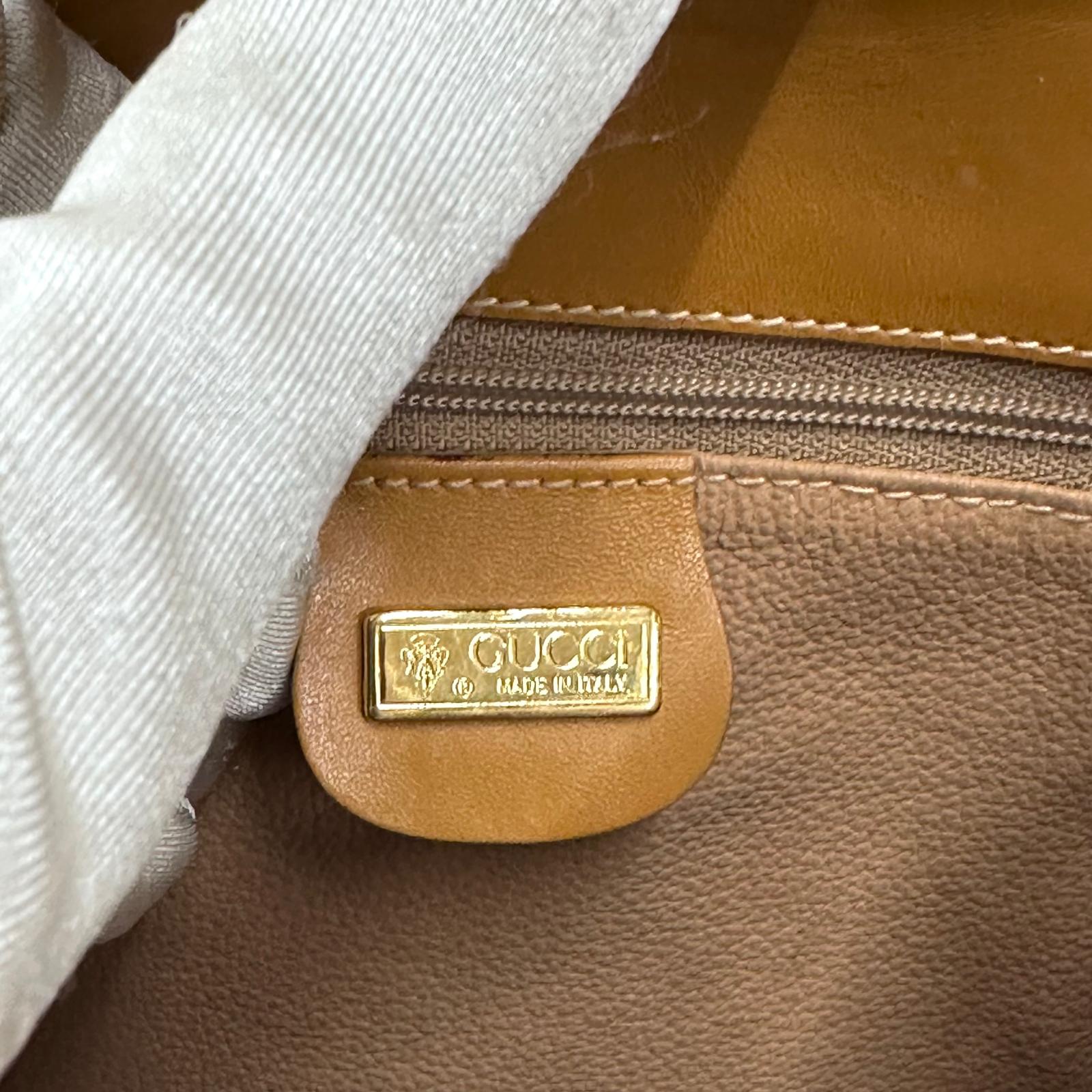 Gucci Borsa Tracolla Vintage anni ’70-’80 in Tela GG e Pelle